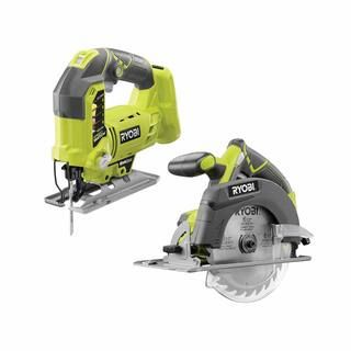 RYOBI 18-Volt ONE+ Lithium-Ion Cordless 6-1/2 in. Circular Saw and Orbital Jig Saw (Tools Only)-P... | The Home Depot