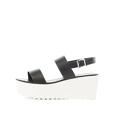 Bamboo Slingback Flatform Sandals | Charlotte Russe