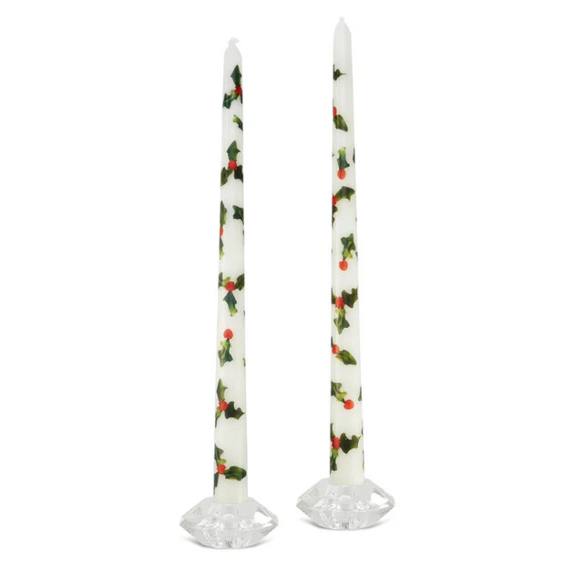 Holly Berry Taper Candle - Set of 2 | Cailini Coastal
