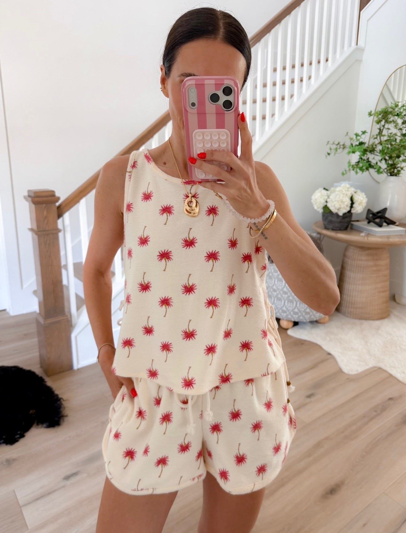 This matching set is too cute for summer. The playful palm tree print makes it feel so fun, while the soft knit fabric keeps it comfortable enough to wear all day. I know I’ll be reaching for this on every vacation.

Matching set, set, Summer outfit, Vacation outfit, Resort wear, Palm tree print, Cozy summer style, Two piece set, Beach vacation, Summer fashion, annabrstyle

#LTKTravel #LTKSeasonal #LTKgrwm