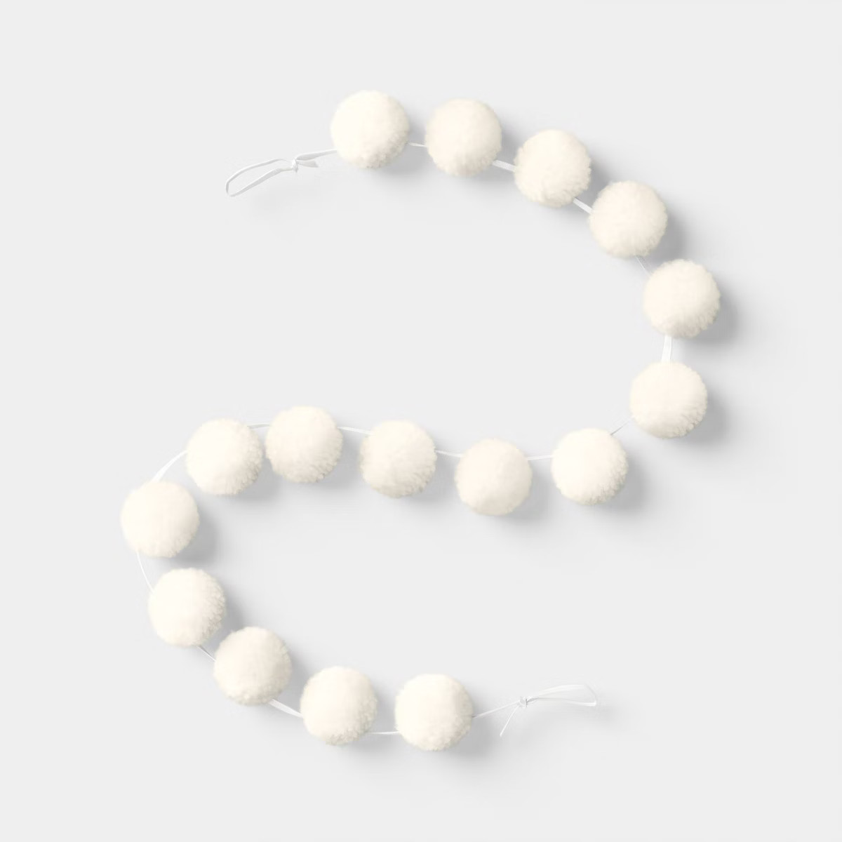72" Christmas All White Poms Garland Ivory - Wondershop™ | Target