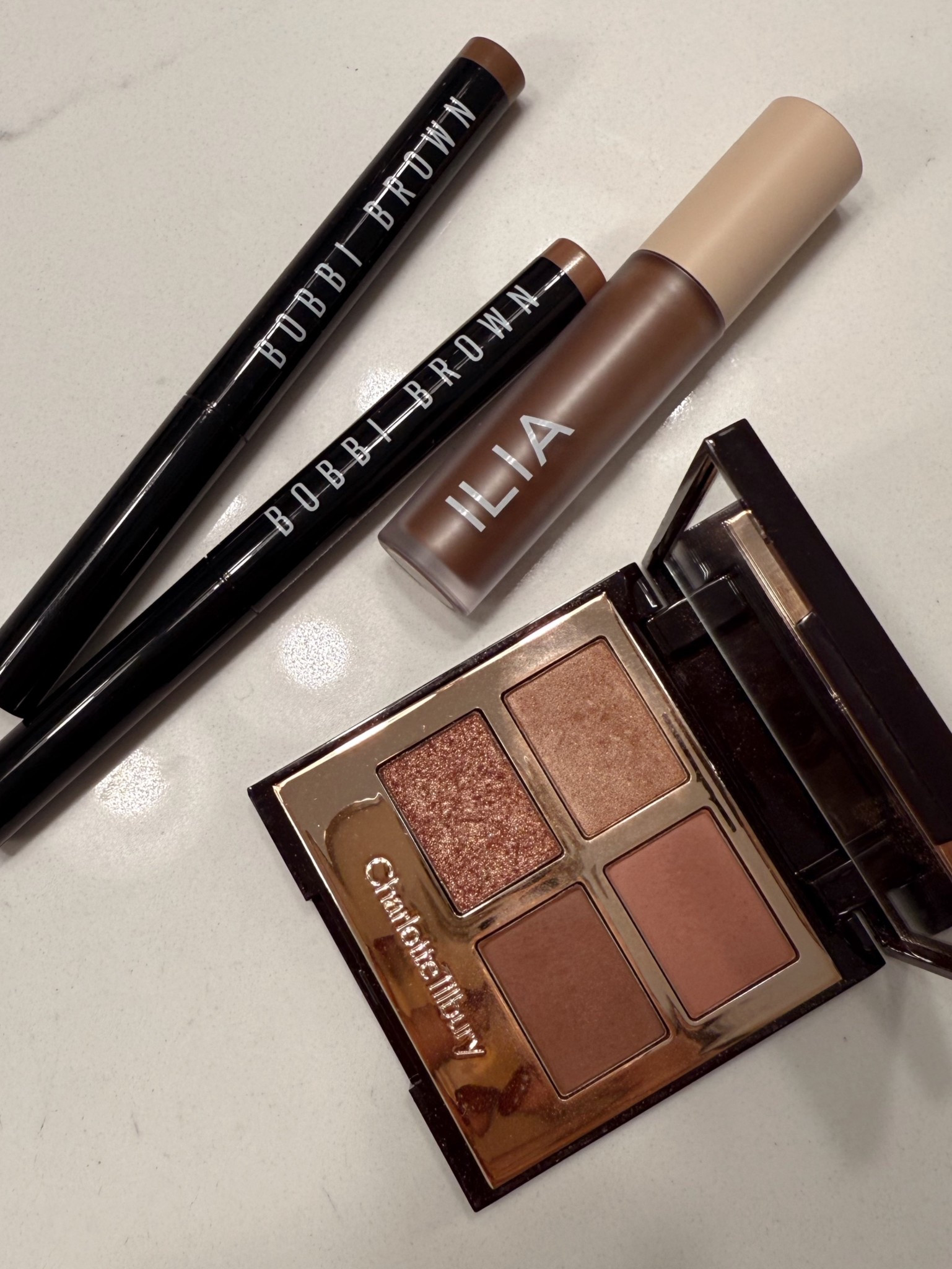 The everyday eyeshadows: Bobbi Brown Caviar Sticks, Ilia Liquid Powder Eye Tint, Charlotte Tilbury Pillow Talk Palette.

#EverydayMakeup #EyeshadowFavorites #BobbiBrown #CaviarStick #IliaBeauty #LiquidPowderEyeTint #CharlotteTilbury #PillowTalk #PillowTalkPalette #NeutralMakeup #MakeupEssentials 

#LTKBeauty #LTKmorningroutine #LTKselfcare