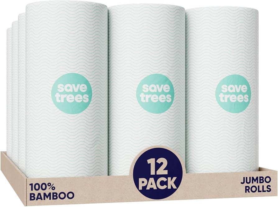Save Trees Bamboo Paper Towels 12pk - 1800 Sheets Paper Towel Rolls Ultra Absorbent & Durable Eco... | Amazon (US)
