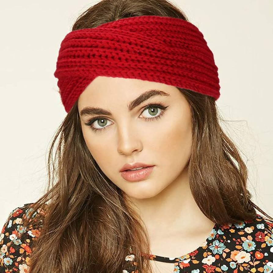 DRESHOW Crochet Ear Warmer Headband Soft knit Turban Stretch Headbands Warmer for Women Winter | Amazon (US)