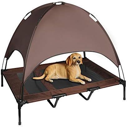 Niubya 48 Inches XLarge Elevated Dog Cot with Canopy, Durable 1680D Oxford Fabric Pet Bed for Indoor | Amazon (US)