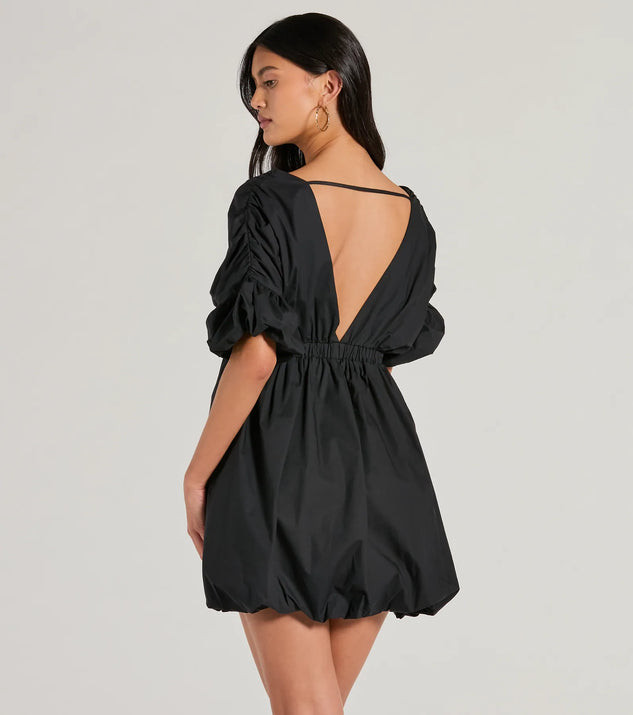 Love Game Plunge V-Neck Bubble Skater Dress | Windsor Stores