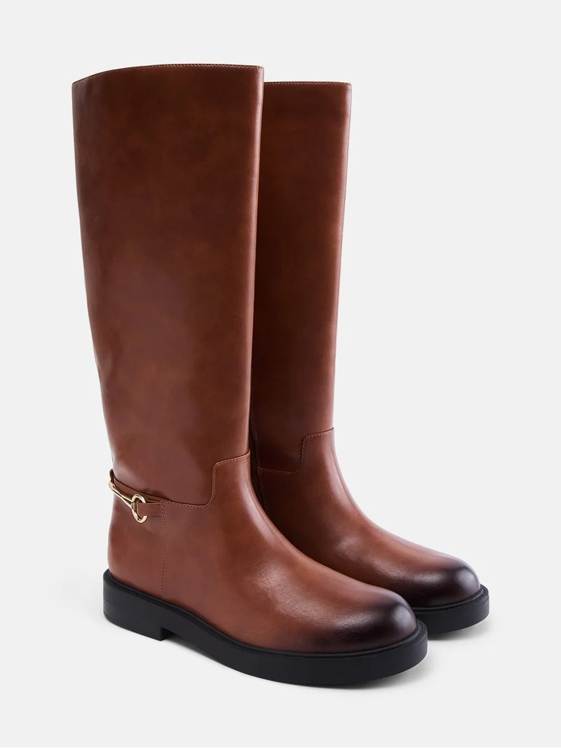 Scenario Women's Tall Faux Leather Riding Boots | Walmart (US)