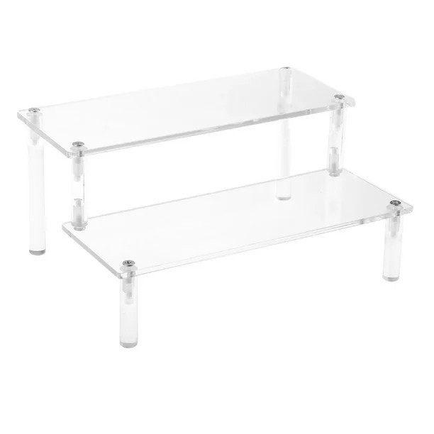 Sheer Acrylic Action Figures Cosmetic Perfume Organizer Display Shelf Stand 2-Tier - Walmart.com | Walmart (US)
