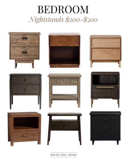 Bedroom Furniture: Nightstands priced $200-$500
dark wood nightstand, black nightstand, light wood nightstands, mid tone wood nightstand 

#LTKstyletip #LTKhome