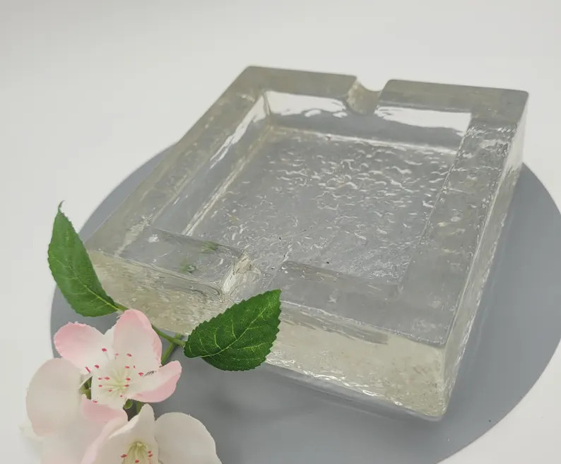 Mid-century Ice Block Art Glass Ashtray Sweden 1970 - Etsy | Etsy (US)