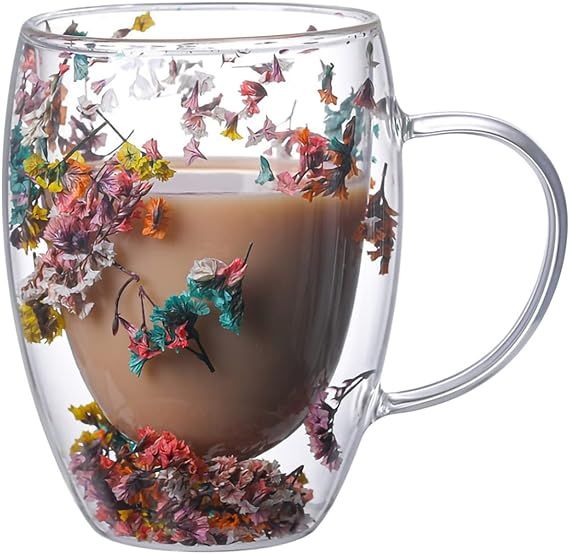 NBHUZEHUA Double Wall Glass Coffee Mugs Clear Cups for Cappuccino Tea Espresso Latte Hot Beverage... | Amazon (US)