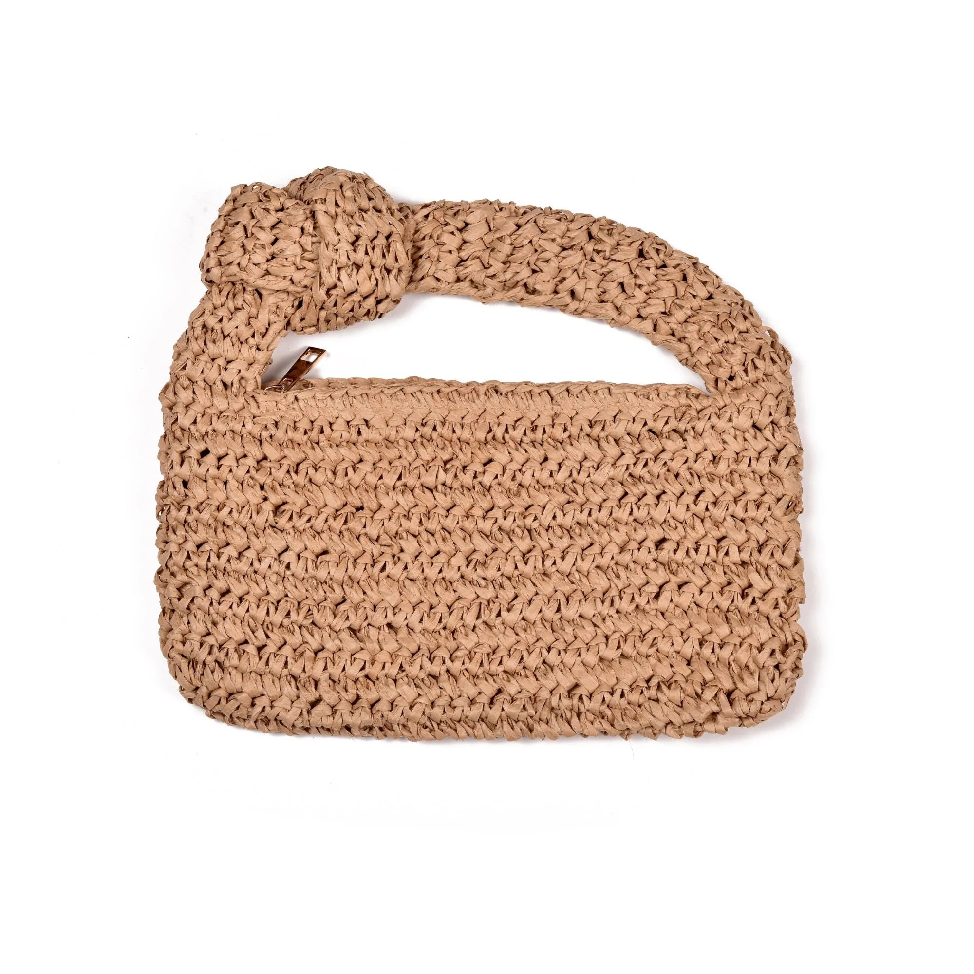 Natural Raffia Knot Crescent Bag | Shop Simon