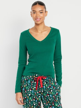 Cozy Snug Long-Sleeve V-Neck T-Shirt | Old Navy (US)