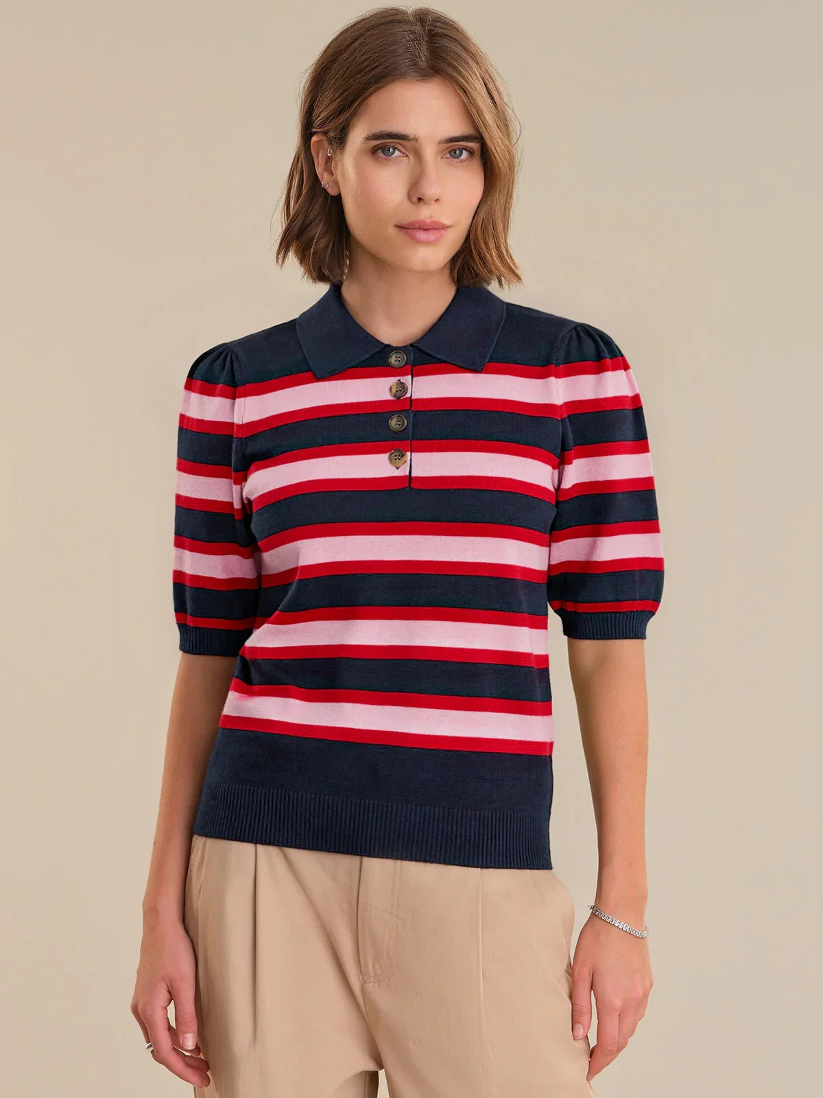 89th & Madison Stripe Polo Pullover | 89th + Madison