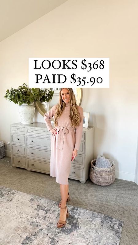 This dress looks $368 but I only paid $36! I live in Utah where it’s very cold in the winter and many days in the spring, and sometimes I want to wear a dress AND feel warm and classy! This is SUCH a good find!

This dress comes in 3 sizes but because of the tie waist can fit many body types. I’m wearing a small but could have definitely worn an XS had they had it it, but it’s great because I can tie and it’s perfect!

You do NOT need to spend a lot of money to look and feel INCREDIBLE!

I’m here to help the budget conscious get the luxury lifestyle.

Spring Fashion / Spring Outfit  / Walmart Fashion / Winter Outfit / Affordable / Budget / Women's Dressy Outfit / Classic Style / Dress Outfit / Date Night / Elevated Style / Dress Up or Down / Summer Outfit

#LTKsalealert #LTKfindsunder50 #LTKfindsunder100