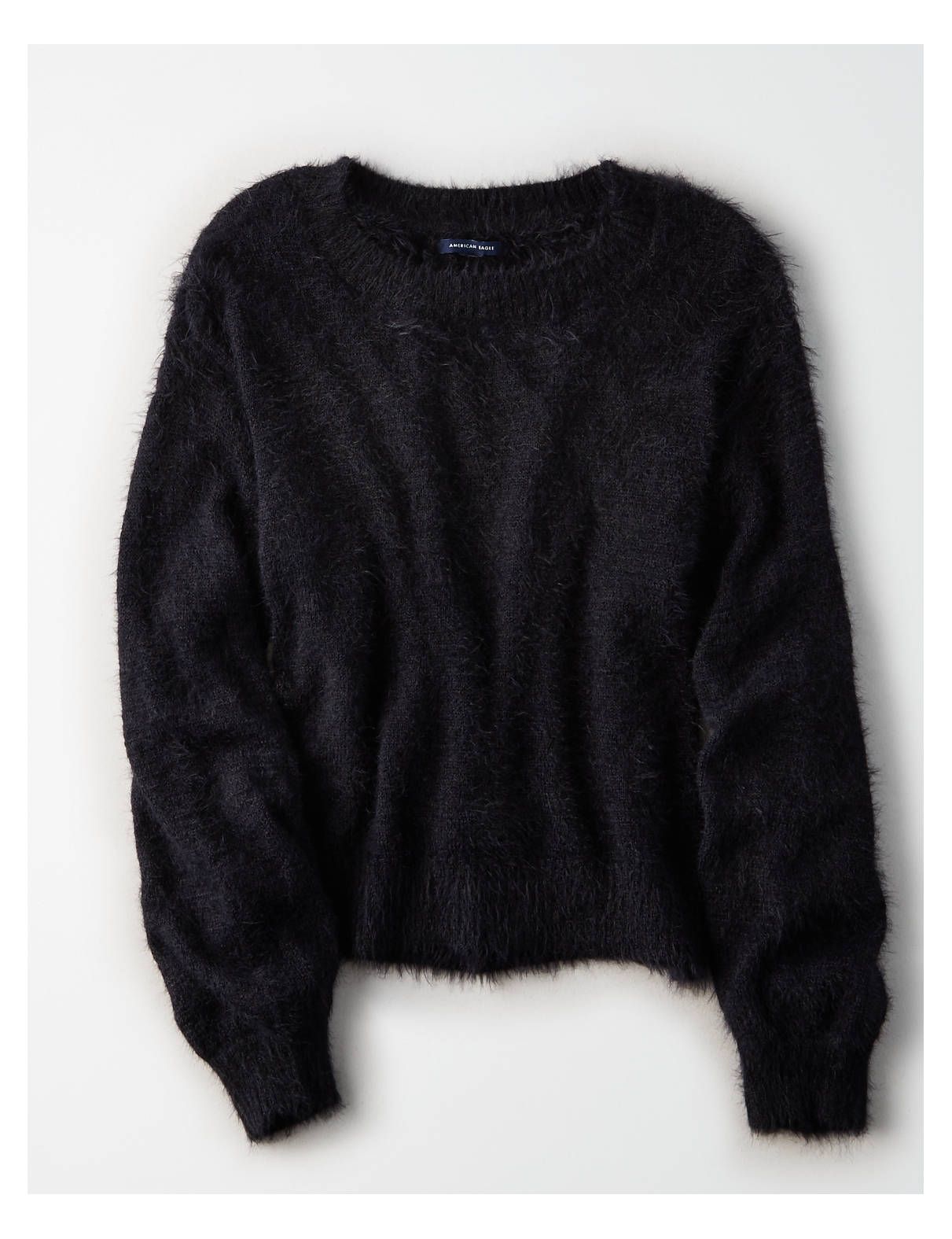 AE Super Soft Pullover Sweater, Black | American Eagle Outfitters (US & CA)