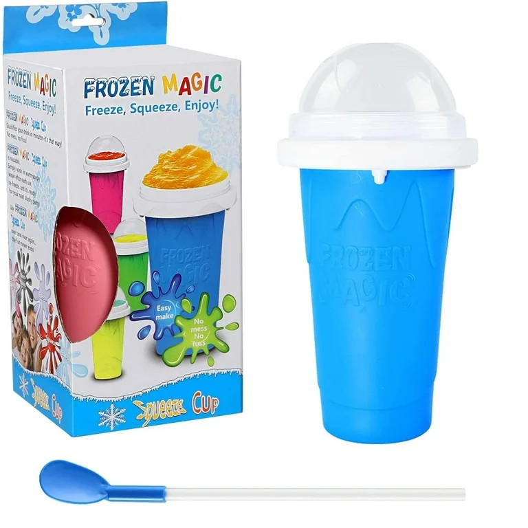 Slushy Maker Cup Frozen Magic Squeeze Cup Travel Portable Double Layer Silica Pinch Cup Summer Co... | Walmart (US)