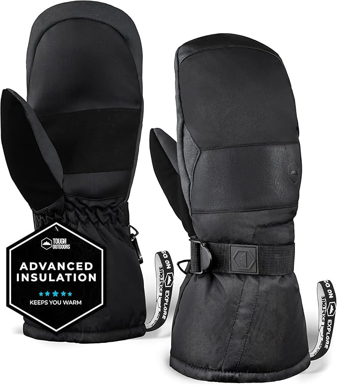 Tough Outdoors Winter Ski Mittens Men & Women - Adult Snow Mitts for Cold Weather - Waterproof Gl... | Amazon (US)