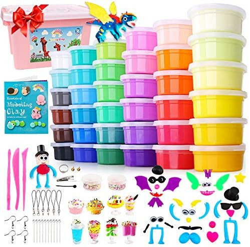 HOLICOLOR Air Dry Clay Kit, 36 Colors Magic Clay Modeling Clay for Kids with Accessories, Tools a... | Amazon (US)