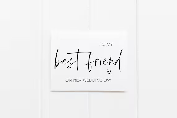 To My Best Friend On Her Wedding Day, Gift for Bride, Best Friend Wedding Card, Wedding Card Best... | Etsy (US)