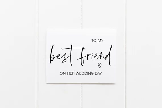 To My Best Friend On Her Wedding Day, Gift for Bride, Best Friend Wedding Card, Wedding Card Best... | Etsy (US)