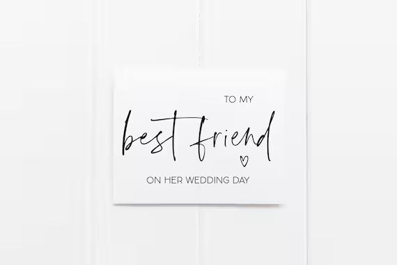 To My Best Friend On Her Wedding Day, Gift for Bride, Best Friend Wedding Card, Wedding Card Best... | Etsy (US)