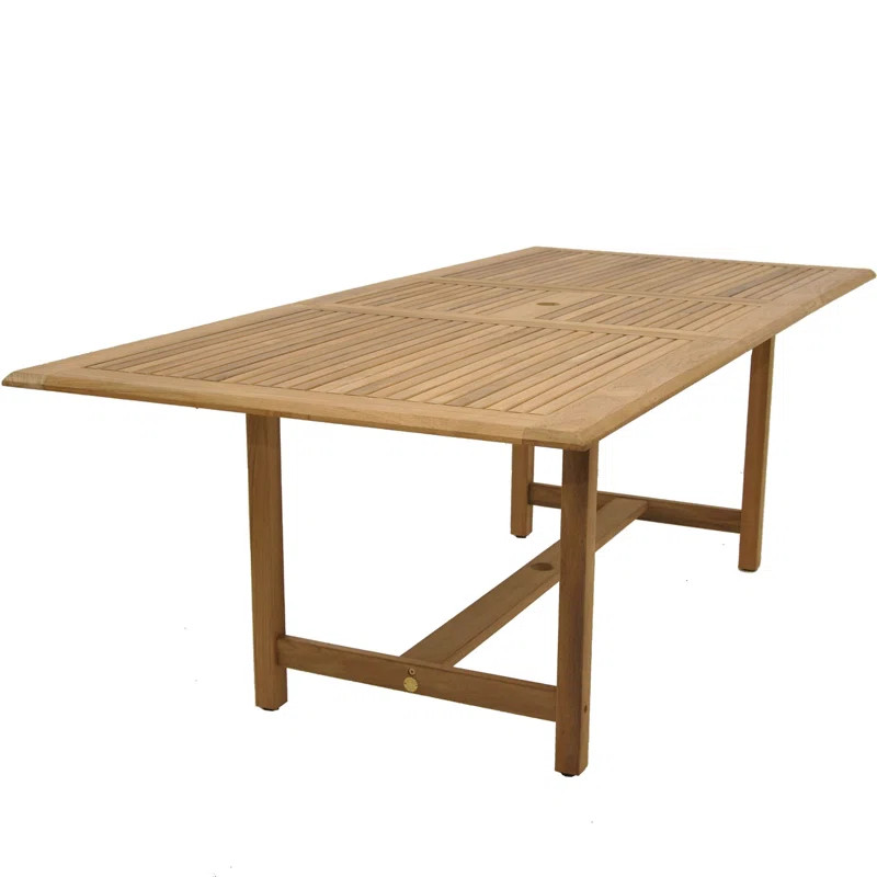 Rafael Extendable Rectangular Teak Outdoor Dining Table | Wayfair North America