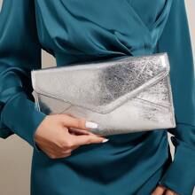 Medium Envelope Bag Silver Funky Clutch Bag | SHEIN