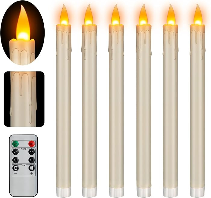 wemarry Flameless Taper Candles Realistic Flickering Flame, Battery Operated, Remote Control with... | Amazon (US)