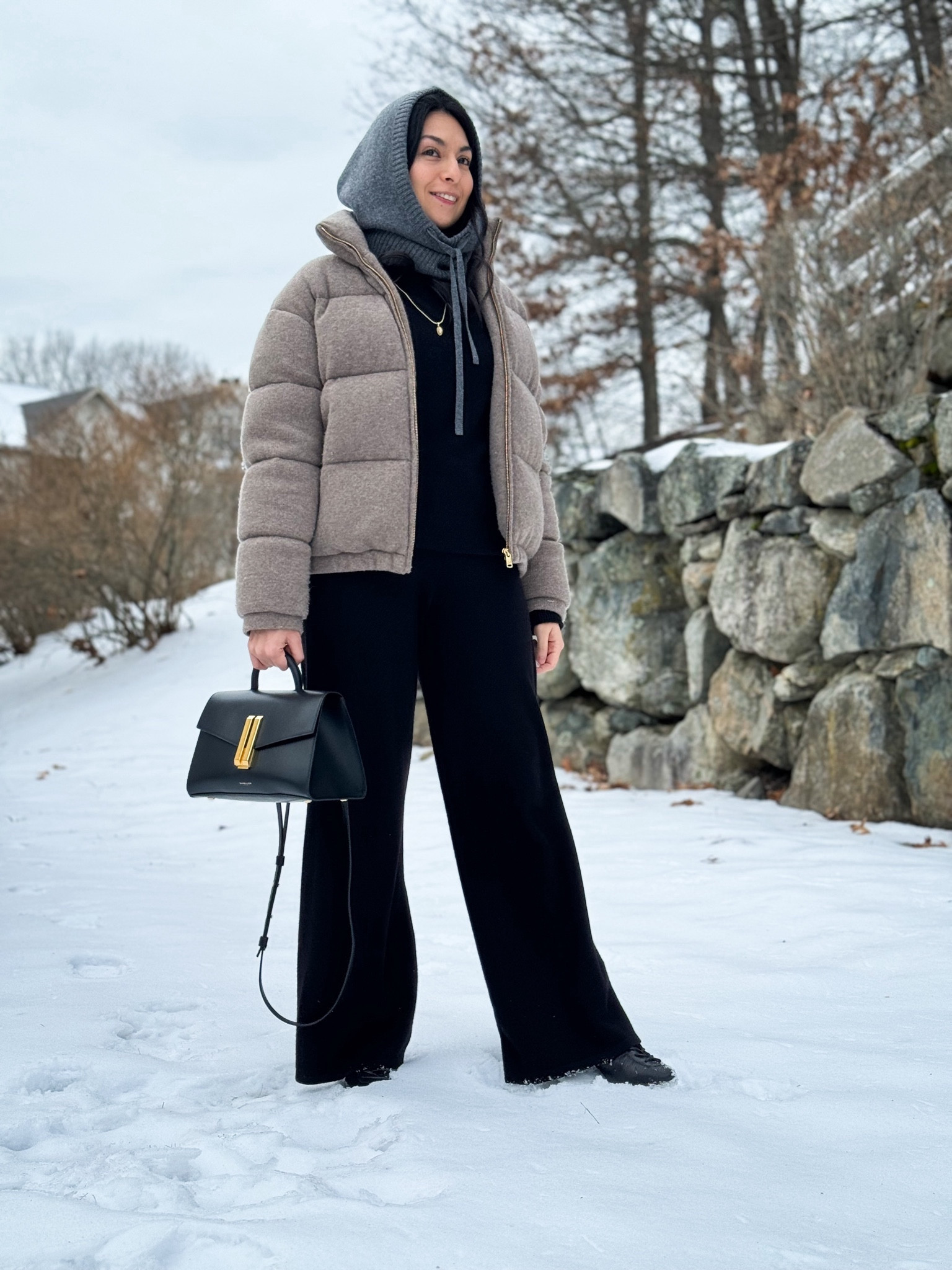 Snow Winter Outfit! 

Linked Similar Black set, 
Wearing Size small Cashmere Jacket From The Curated 

#LTKSeasonal #LTKMostLoved