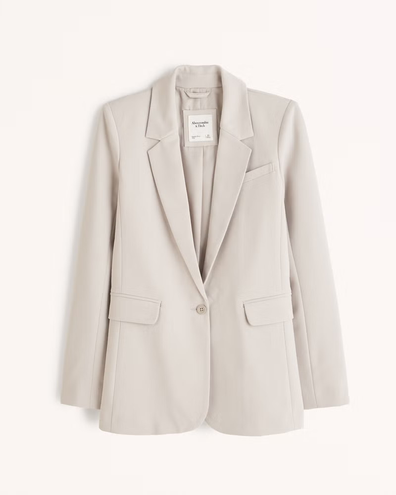 Abercrombie & Fitch Women's Classic Suiting Blazer in Light Taupe - Size XXS | Abercrombie & Fitch (US)
