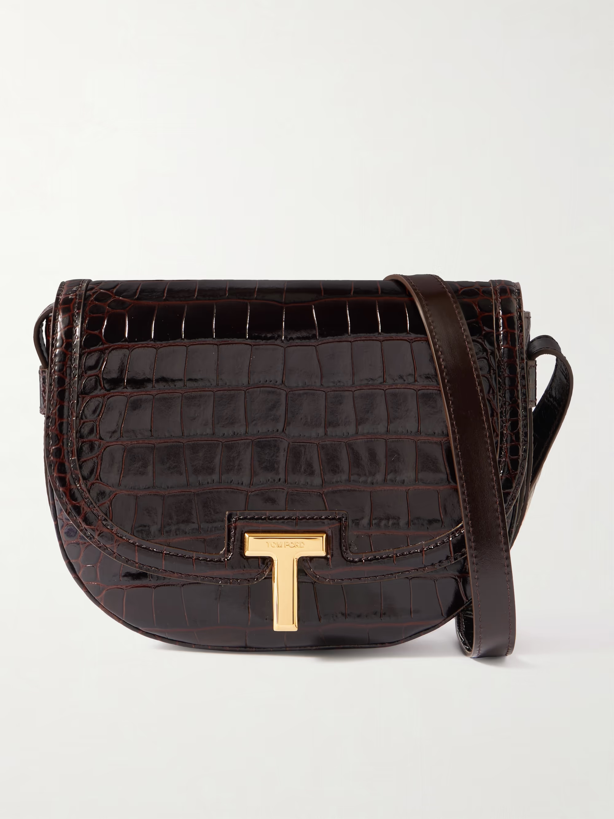 Croc-effect leather shoulder bag | NET-A-PORTER (UK & EU)