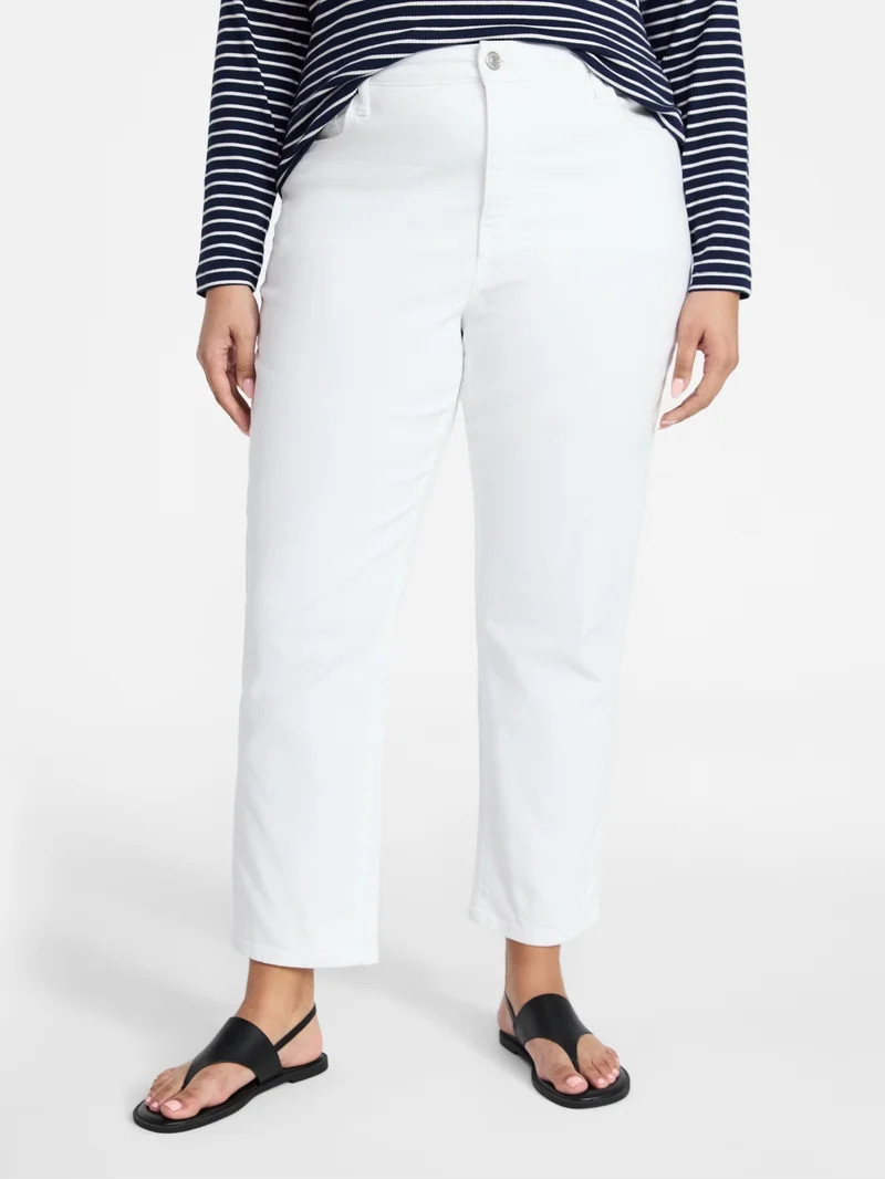 Terra & Sky Women's Plus High Rise Straight Jeans, Sizes 16W-28W | Walmart (US)