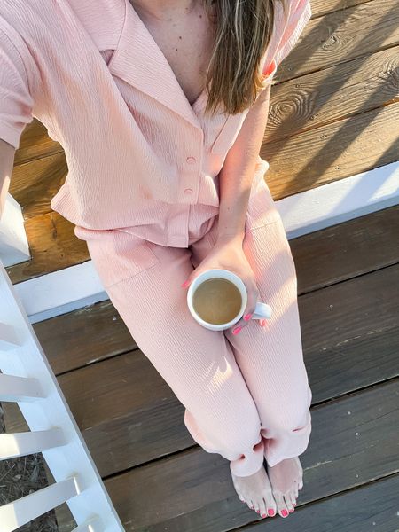 The comfiest pajamas and on major sale! 

Top - small
Pants - sized down to a xs 