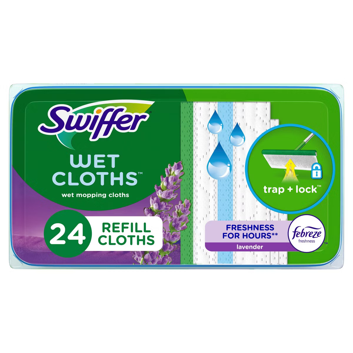 Swiffer Sweeper Wet Mopping Cloths with Febreze Freshness - Lavender Vanilla & Comfort - 24ct | Target