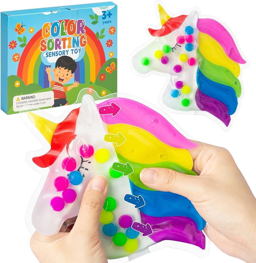 EZdhuawuse Unicorn Color Sorting Sensory Toy Spring Fine Motor Skill Learning Game for Toddlers, ... | Amazon (US)