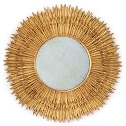Regina Andrew Raphael Regency Antique Gold Hand Carved Wood Starburst Wall Mirror | Kathy Kuo Home