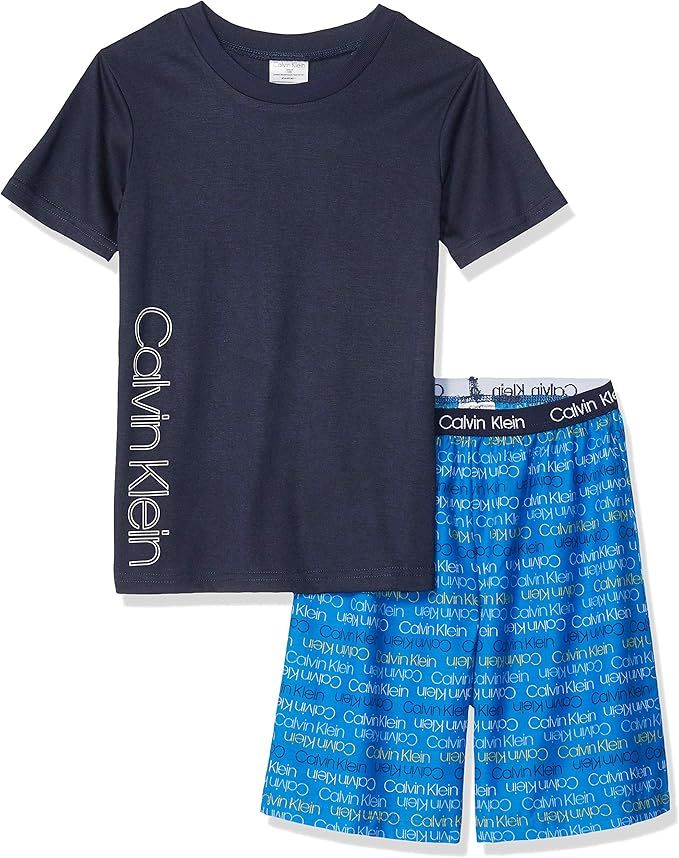 Calvin Klein Boys' 2 Piece Sleepwear Top and Bottom Pajama Set Pj | Amazon (US)