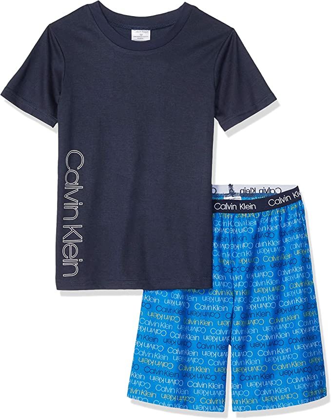 Calvin Klein Boys' 2 Piece Sleepwear Top and Bottom Pajama Set Pj | Amazon (US)