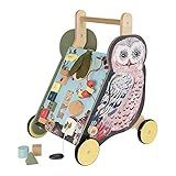 Amazon.com: Manhattan Toy Wildwoods Owl Wooden Push Cart with Shape Sorter and Basket, Serrated O... | Amazon (US)
