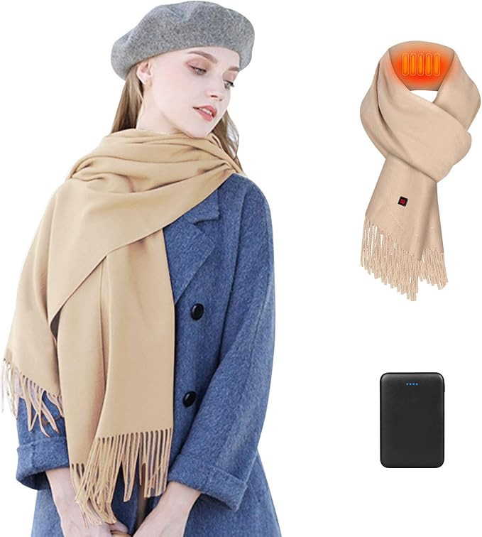 Electric Heated Scarf Women USB Heating Scarf with Neck Heating Pad Washable Shawl Soft Warm Neck... | Amazon (US)