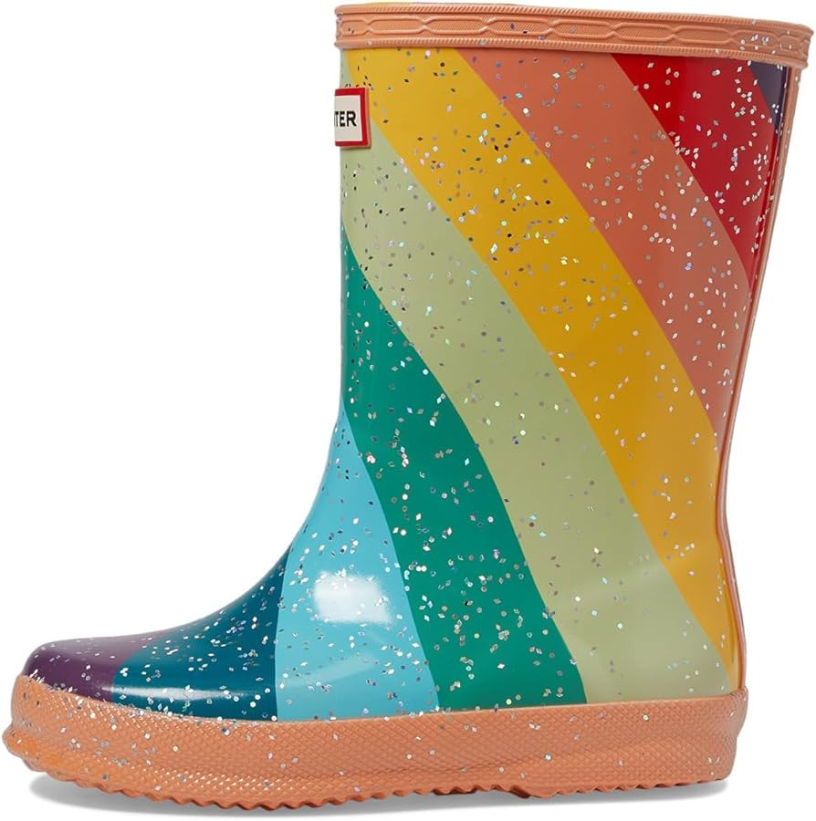 Hunter Unisex-Child First Classic Diagonal Stripe Giant Glitter Rain Boot | Amazon (US)