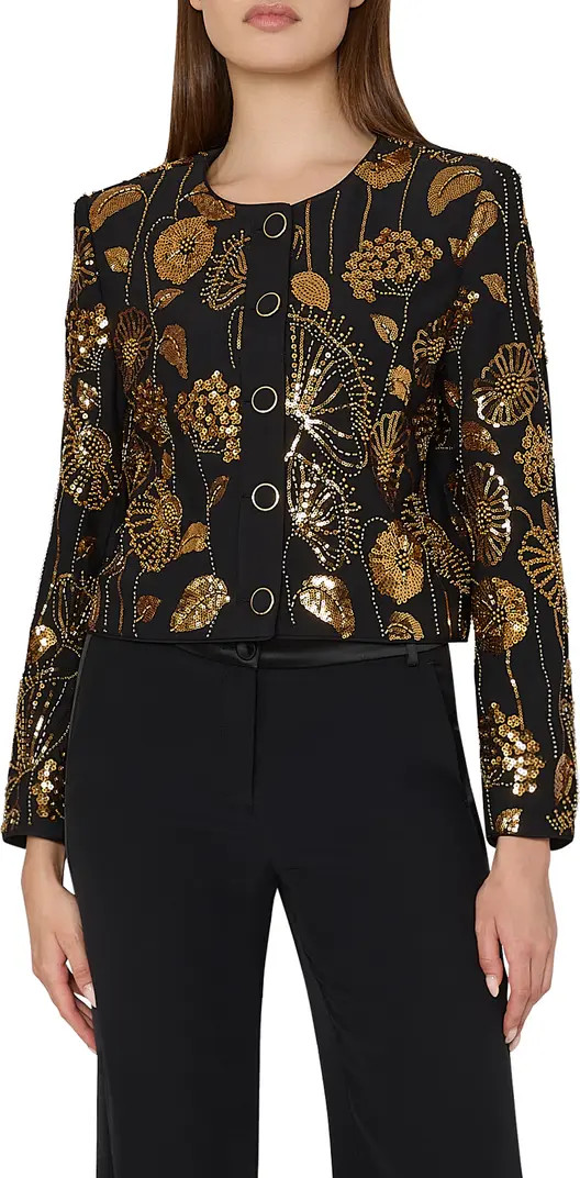 Milly Phoebe Floral Field Sequin Jacket | Nordstrom | Nordstrom