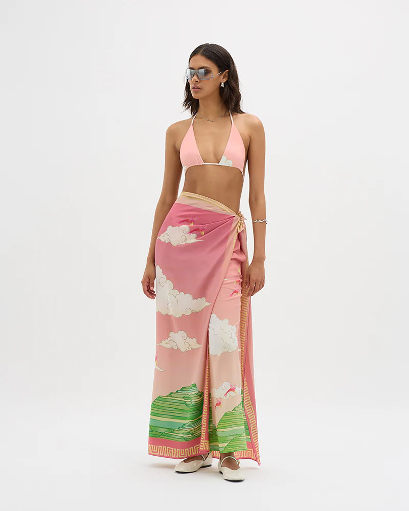 Eden Scene Silk Chiffon Scarf | Muma World