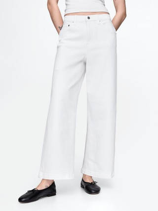 High Rise Stride Wide-Leg Ankle Jeans | Gap (US)