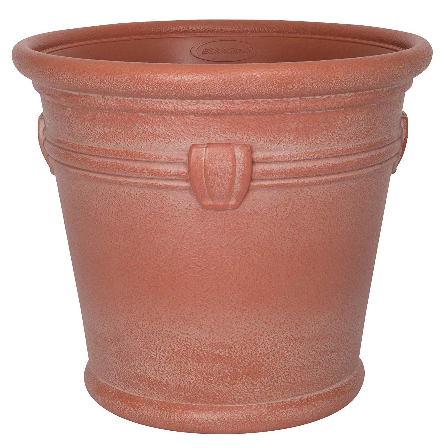 Suncast Waterton 18 Inch Resin Round Decorative Flower Pot Planter, Terracotta - Walmart.com | Walmart (US)