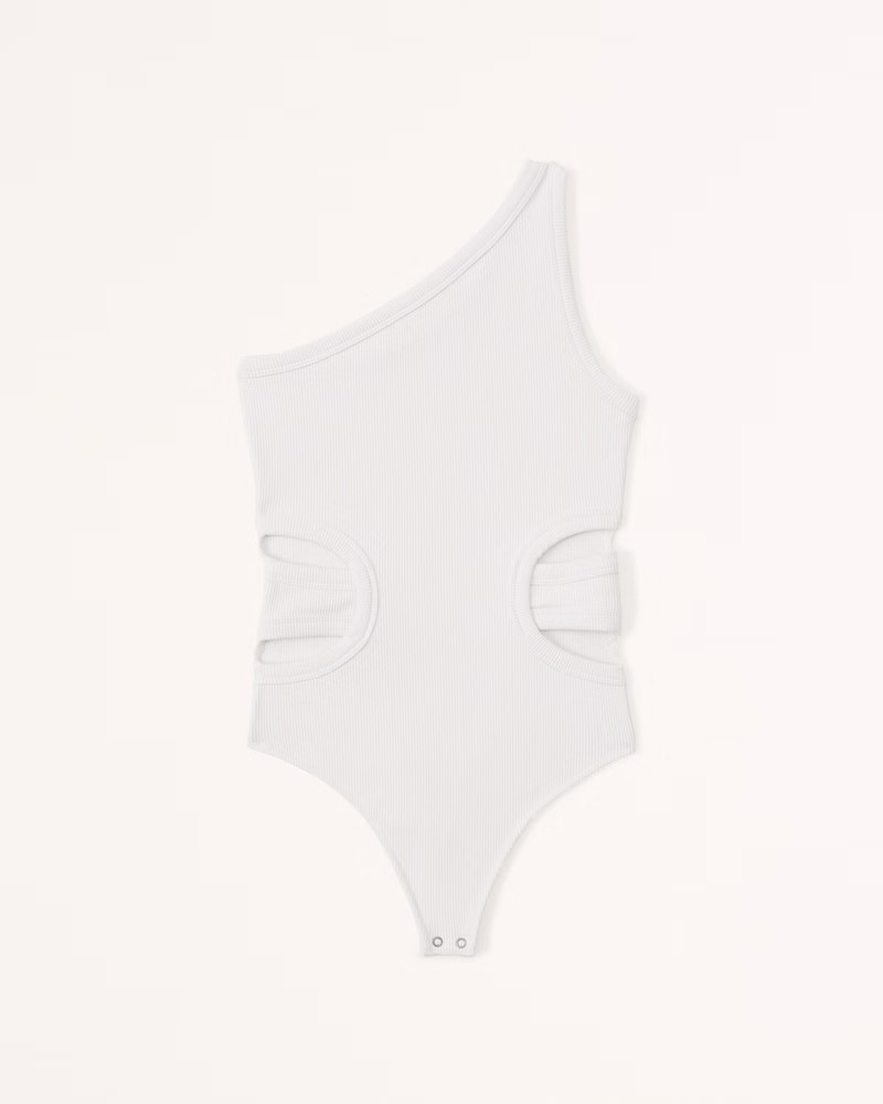 Seamless Rib Fabric One-Shoulder Cutout Bodysuit | Abercrombie & Fitch (US)