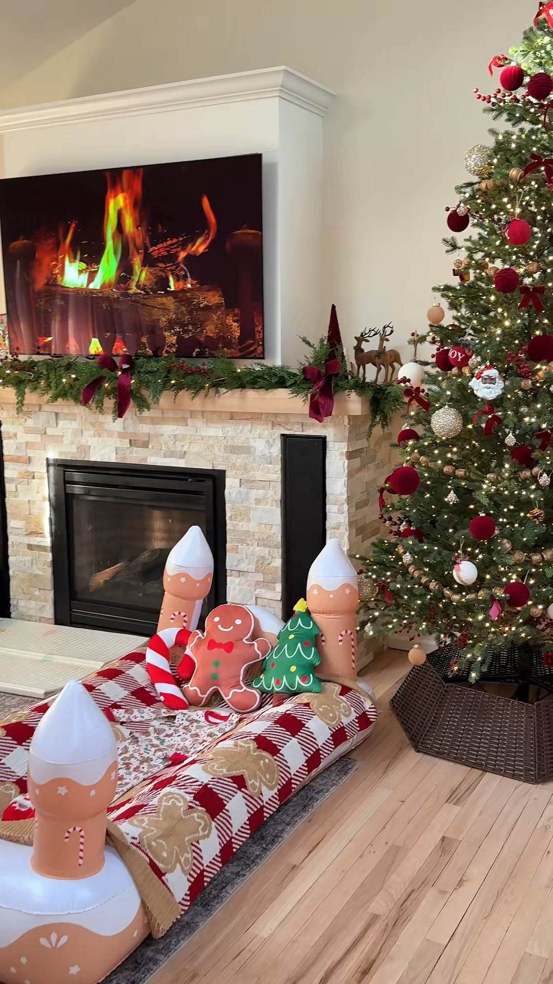 Holiday movie night set up! Inflatable bed, gingerbread pillows etc 

#LTKFindsUnder100 #LTKSeasonal #LTKHoliday