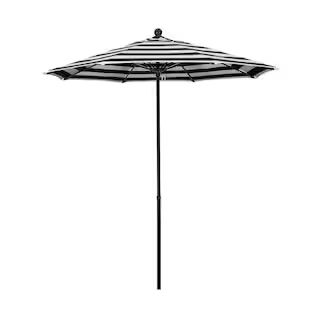 California Umbrella 7.5 ft. Black Fiberglass Commercial Market Patio Umbrella with Fiberglass Rib... | The Home Depot