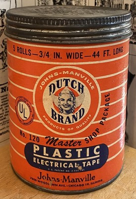 Vintage Dutch Brand Plastic Electrical Tape Cardboard and Metal Container / Can | eBay US